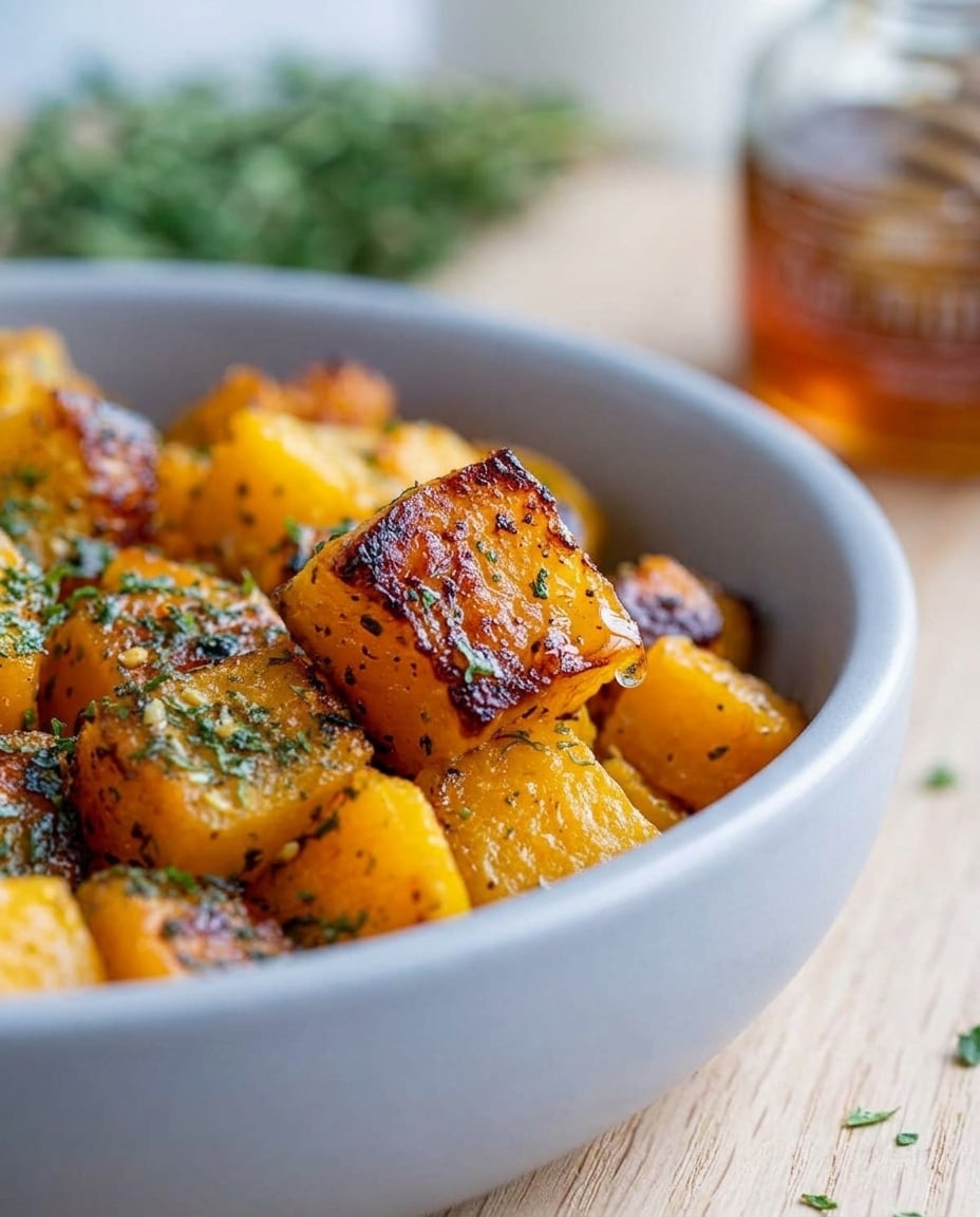 Finished Air Fryer Butternut Squash Cubes