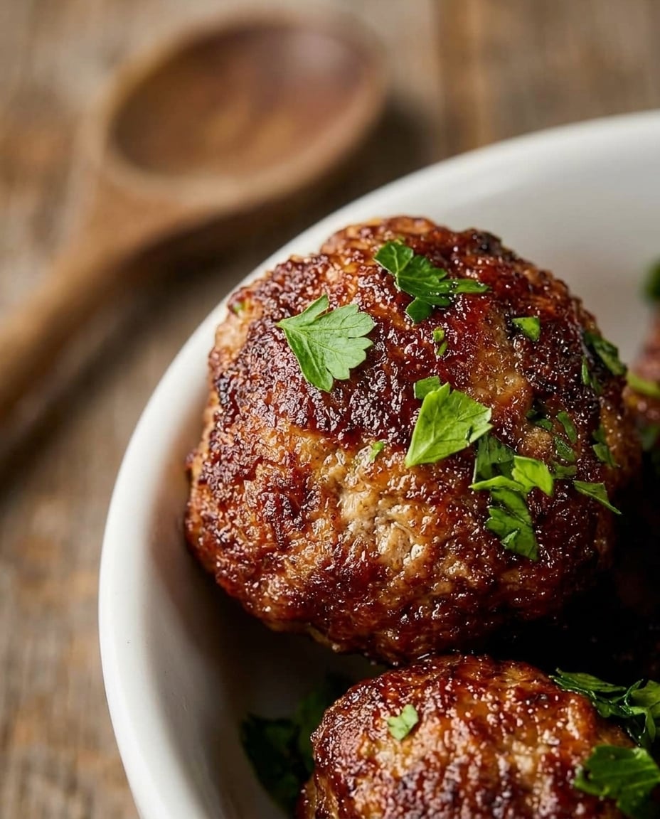 Finished Air Fryer Meatballs Ready in 12 Minutes