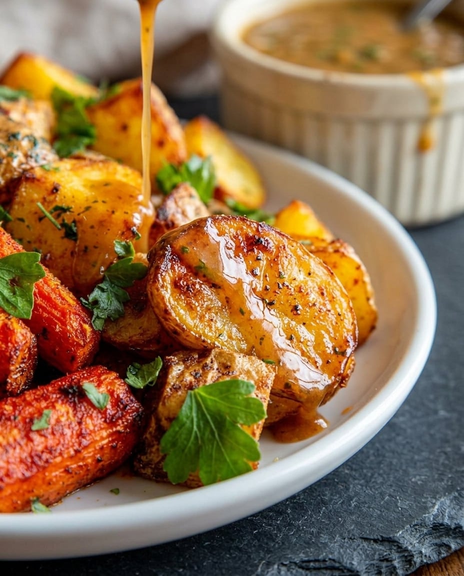 Air Fryer Potatoes and Carrots in 18 Minutes ready to eat