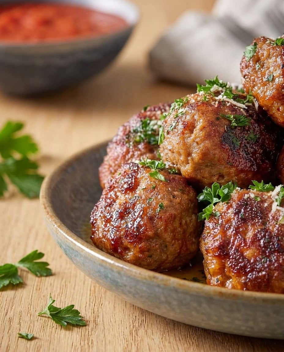 Finished Air Fryer Turkey Meatballs Recipe
