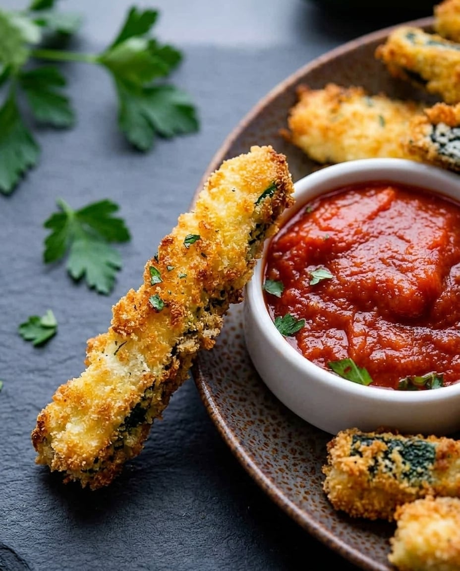 Air Fryer Zucchini Fries That Stay Crispy served
