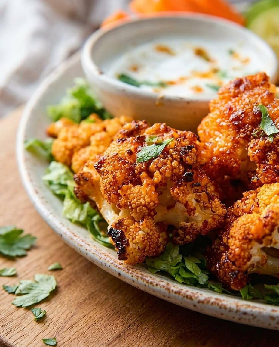 Buffalo Cauliflower Air Fryer Done Right ready to eat