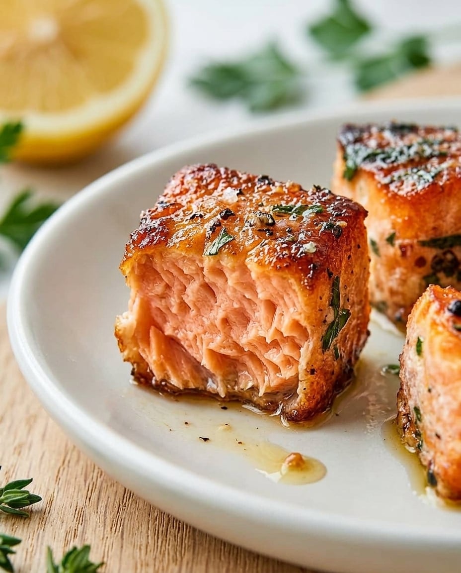 Finished Salmon Bites Air Fryer 10 Min Crispy