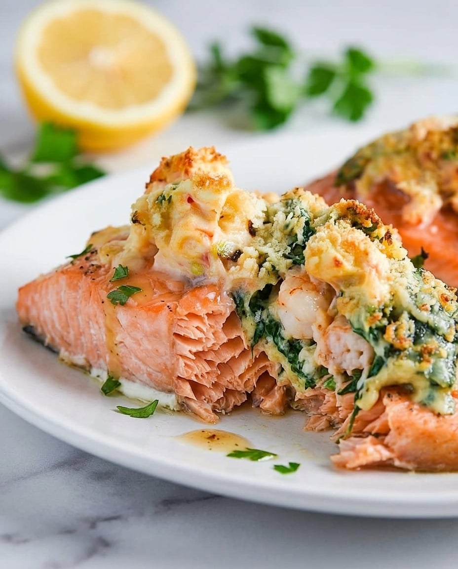 Homemade Shrimp Stuffed Salmon in Air Fryer