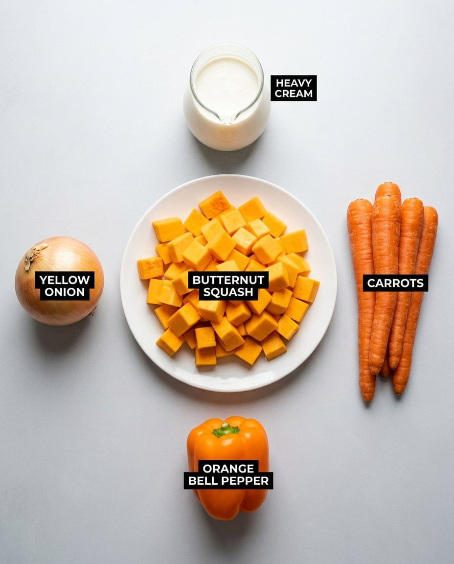 Air Fryer Butternut Squash Soup Done Right ingredients