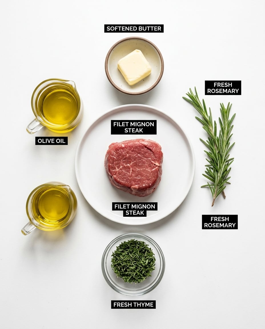 Fresh ingredients for Air Fryer Filet Mignon with Herb Butter
