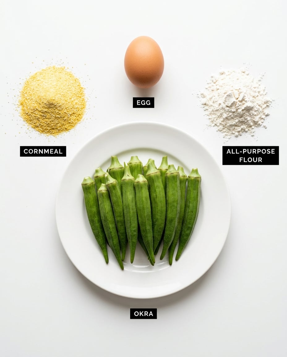 Fresh ingredients for Air Fryer Fried Okra (12 Minutes, Crispy)
