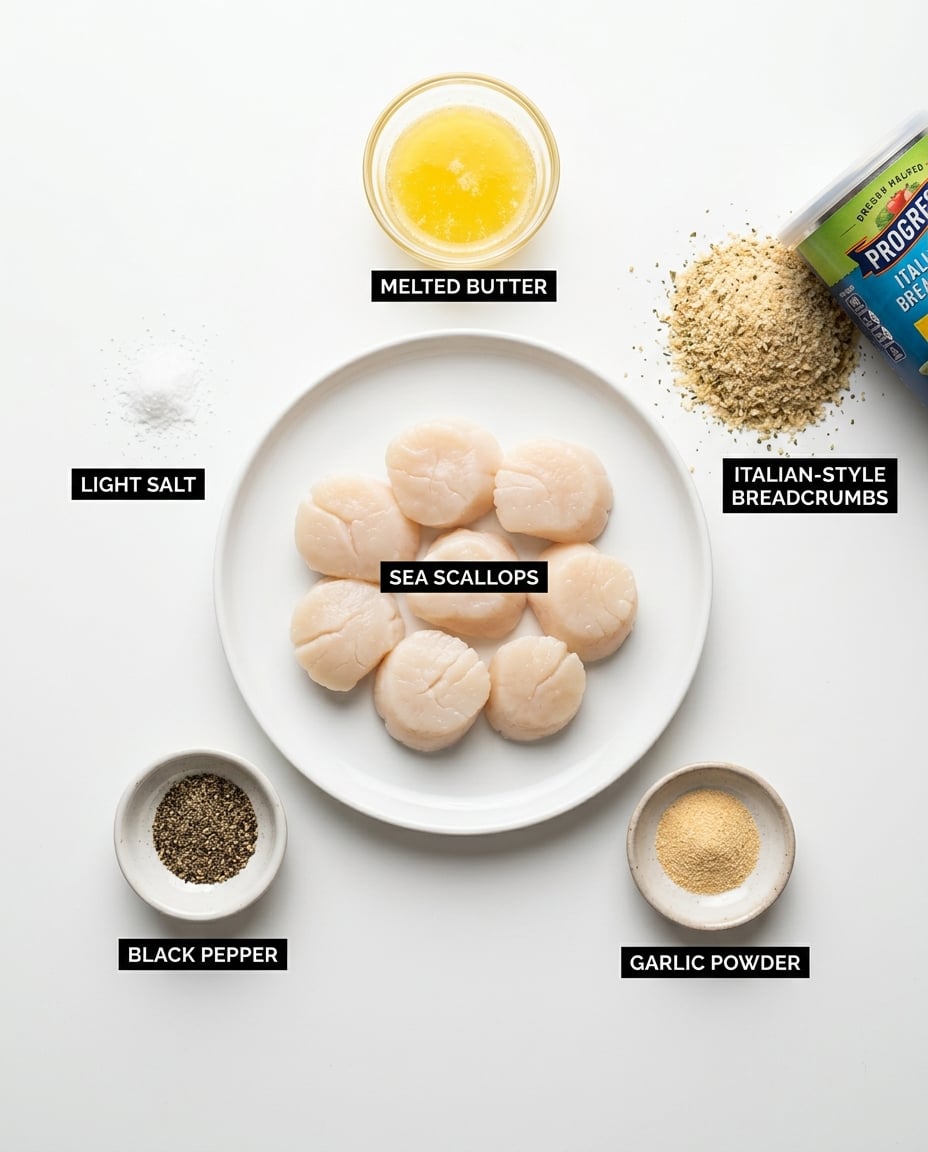 Fresh ingredients for Air Fryer Scallops (10 Minutes, Golden)