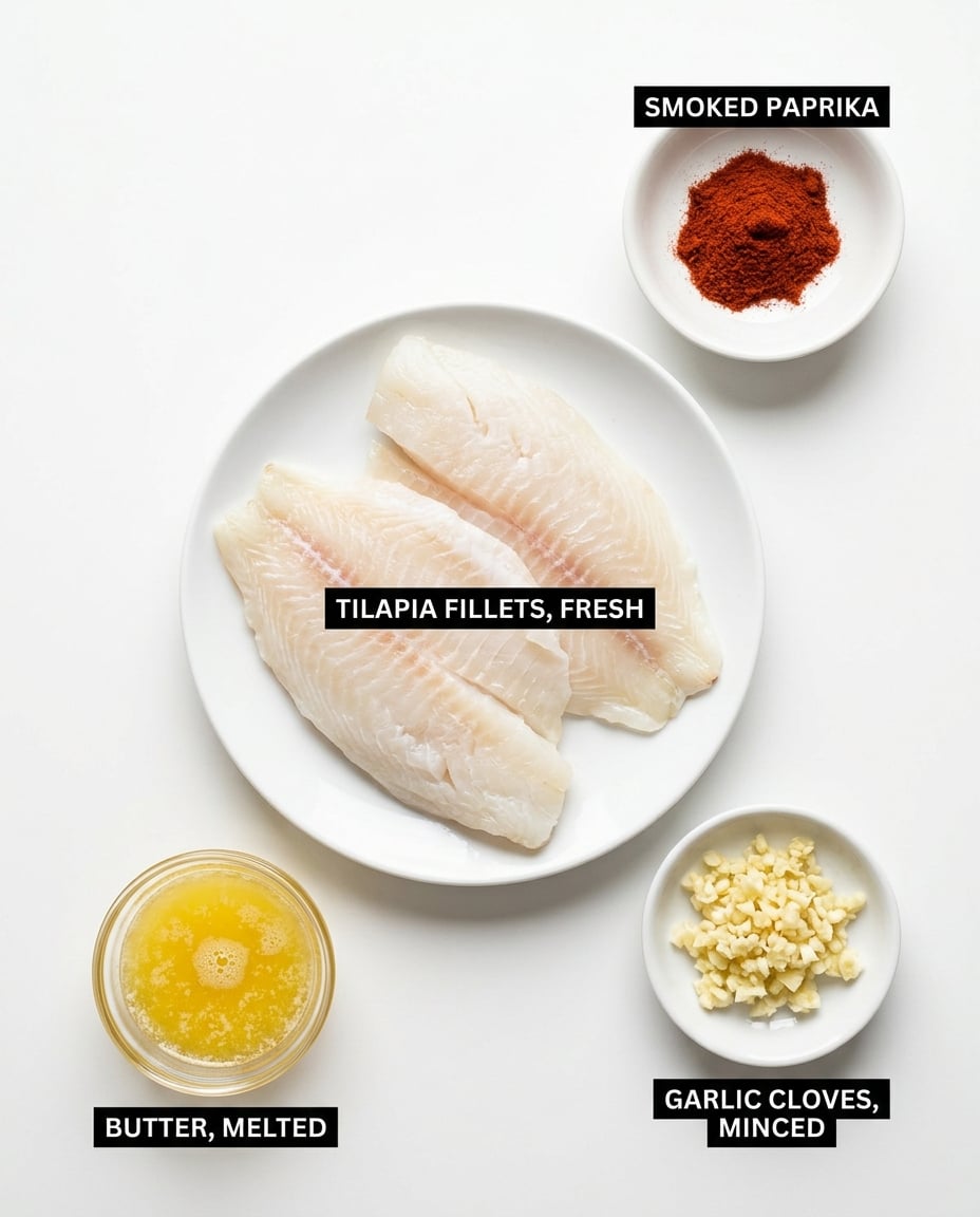 Fresh ingredients for Air Fryer Tilapia 10 Min Flaky Perfect