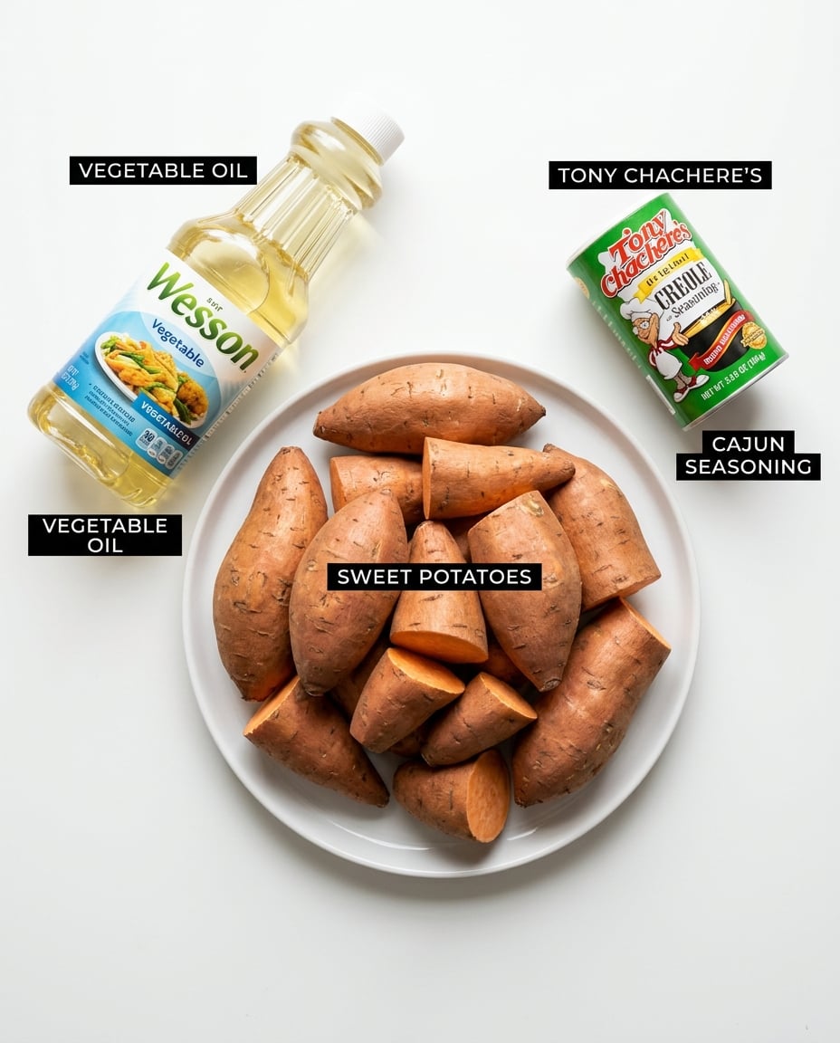 Cajun Sweet Potato Fries Air Fryer ingredients