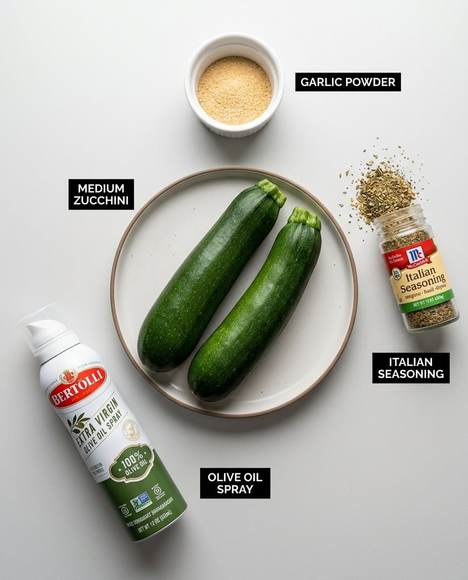 What you need for Roasted Zucchini Air Fryer in 10 Minutes